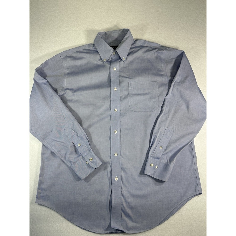 Lauren Ralph Lauren Mens Dress Shirt 16.5 34/35 Blue Non Iron Cotton Button Down